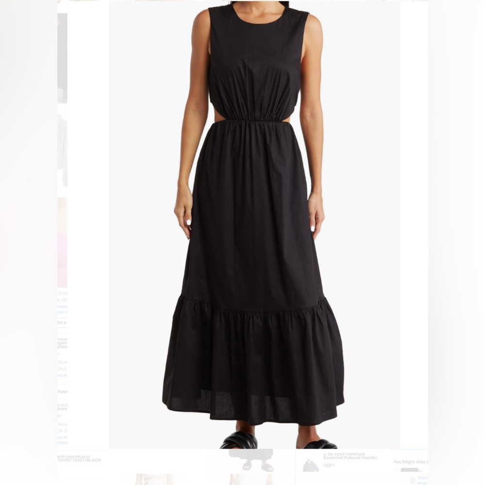 ✅NEW “WAYF”Cutout Waist
Stretch Cotton Midi Dress